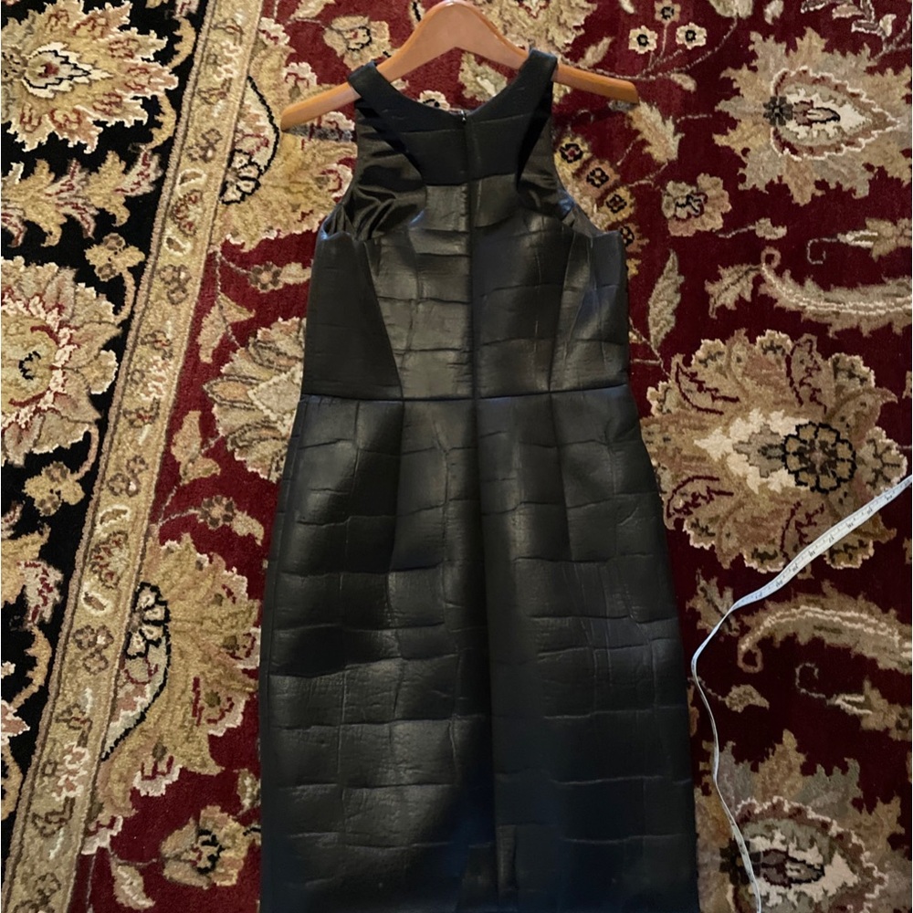 Black Milly Racerback dress w leather look sz 6